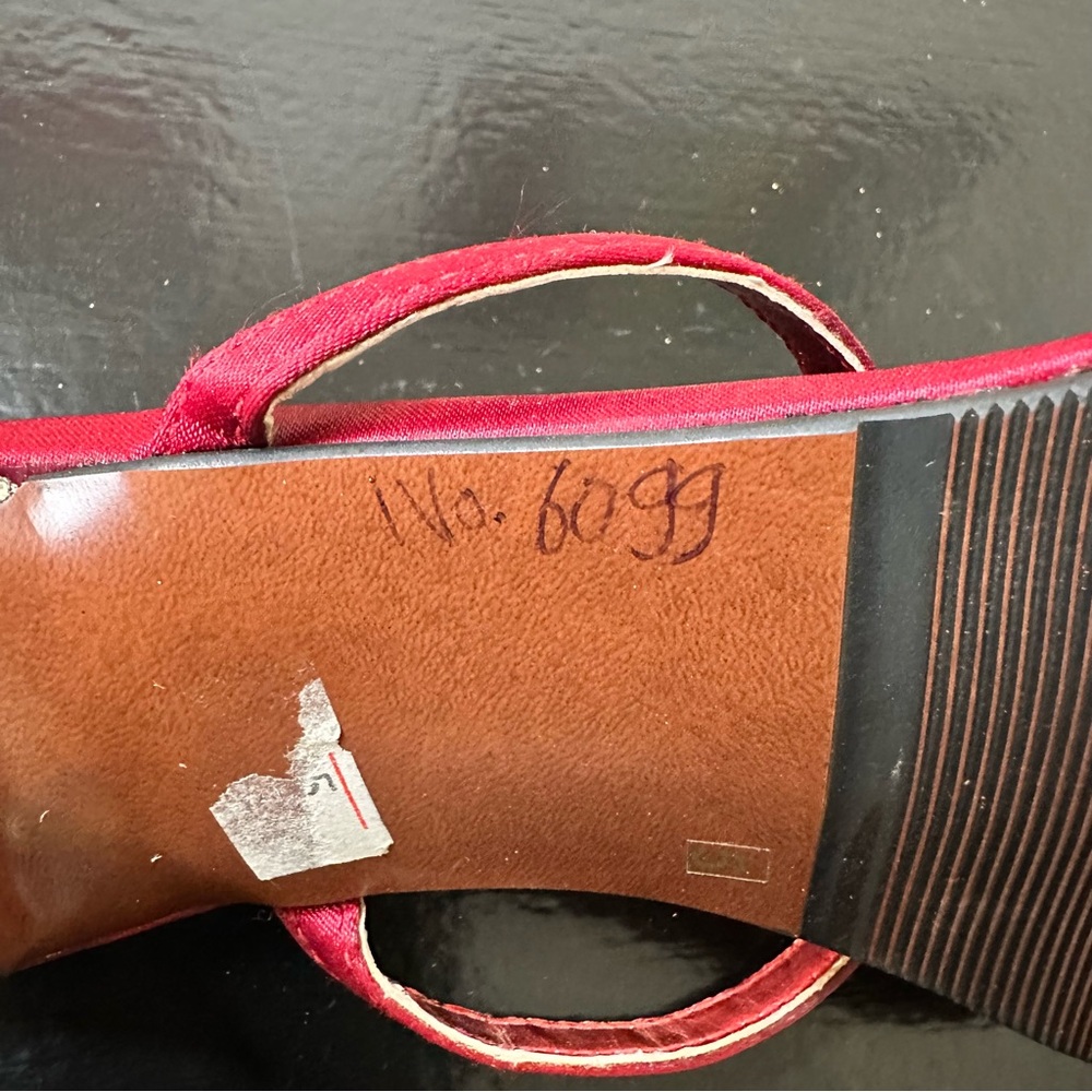 Vintage Bentley Chic Red Embellished Heels - Picture 7 of 16